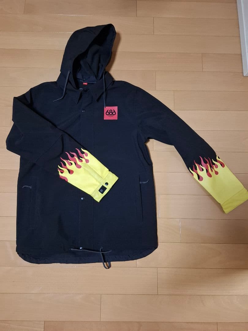 686 コーチジャケット/ウェア L 黒/黄