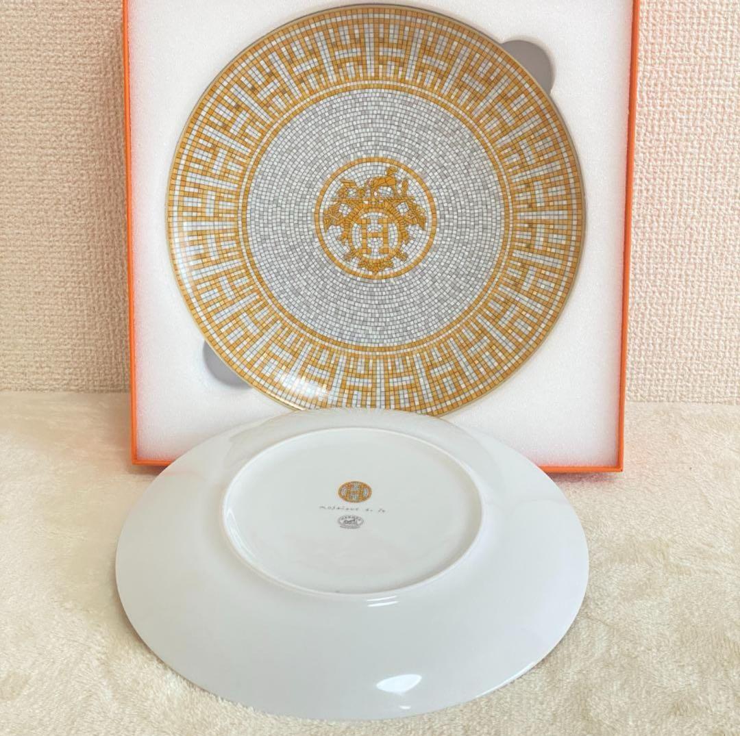 エルメス　デザートプレート 〈モザイク 24〉 ゴールド　2枚　新品未使用品