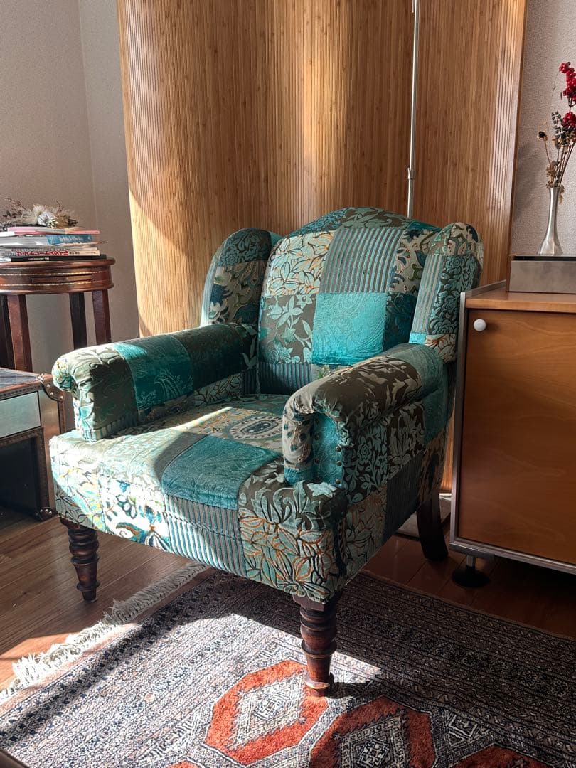 日本製　チェア　ベルベット　パッチワークソファ　定価¥69,000