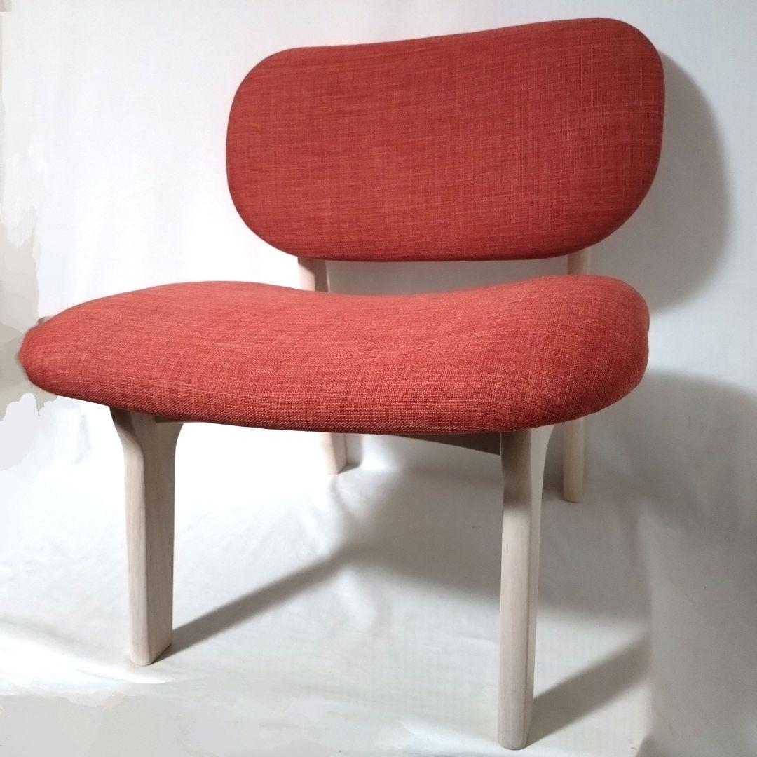 ニトリ　NITORI　リラックス ワイド チェア　オレンジ　ファブリック