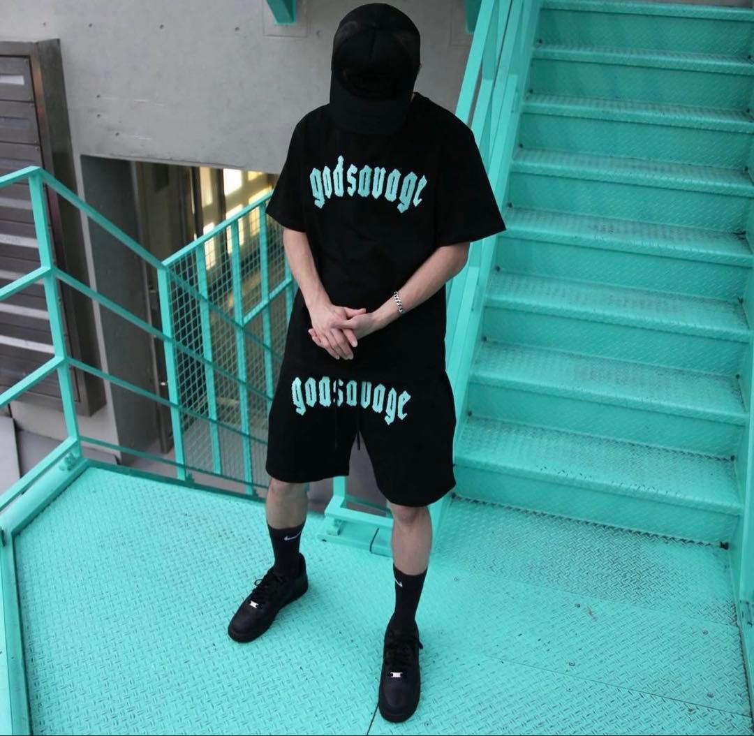 godsavage 半袖 半ズボン ハーフパンツ tシャツ セットアップ S