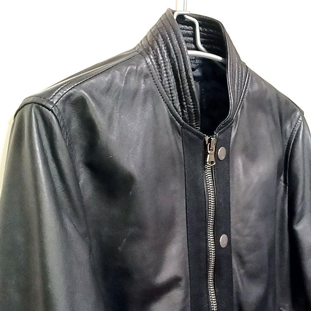 美品★ディーゼル ブラックレーベル　ラムレザー　ライダースジャケット　ブラック