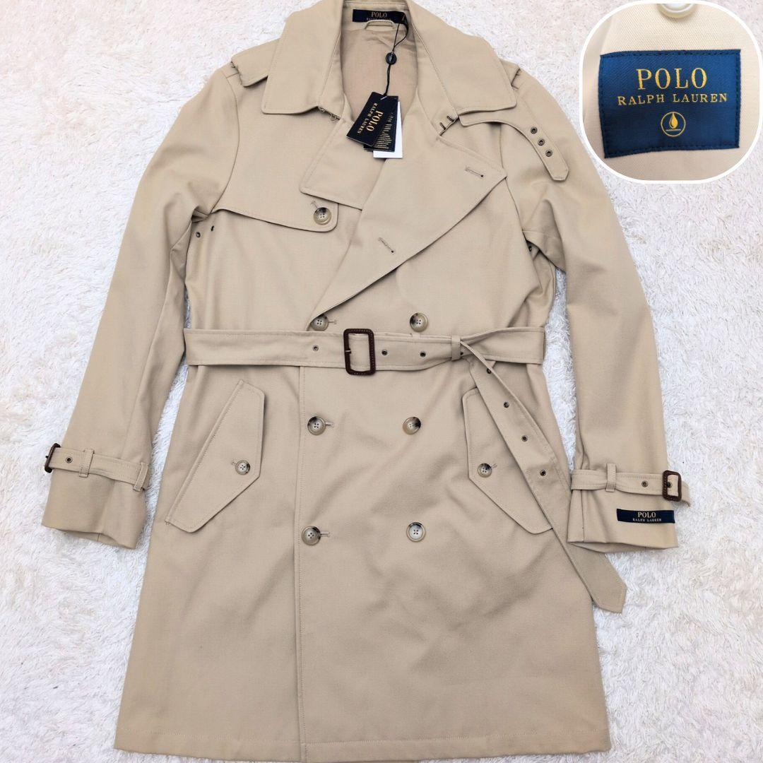 【未使用 タグ付き】ポロラルフローレン　トレンチコート　ロング丈　ベルト　M