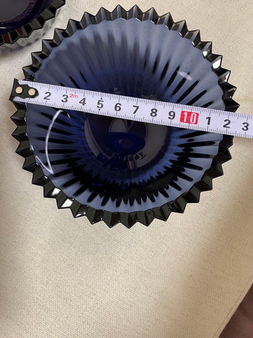 Baccarat ネイビー ガラスボウル 3個セット