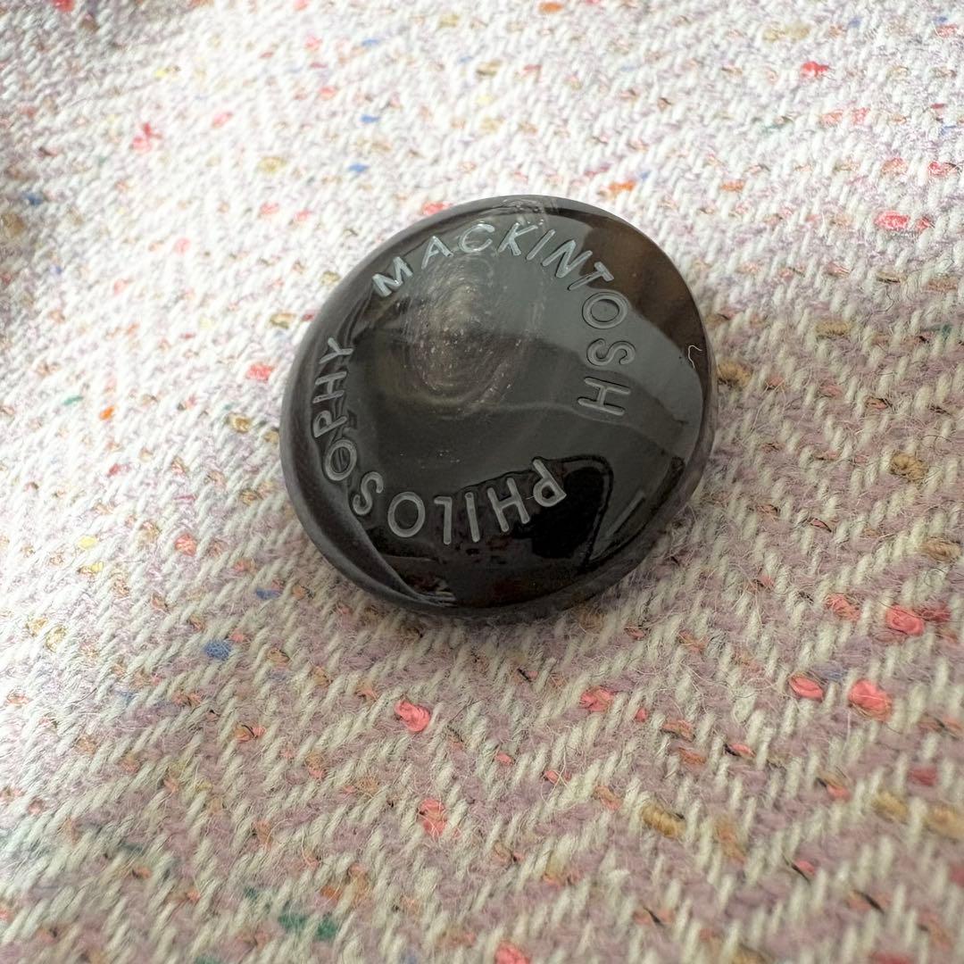 マッキントッシュフィロソフィー ゴム引き ウール コート ヘリンボーン ピンク