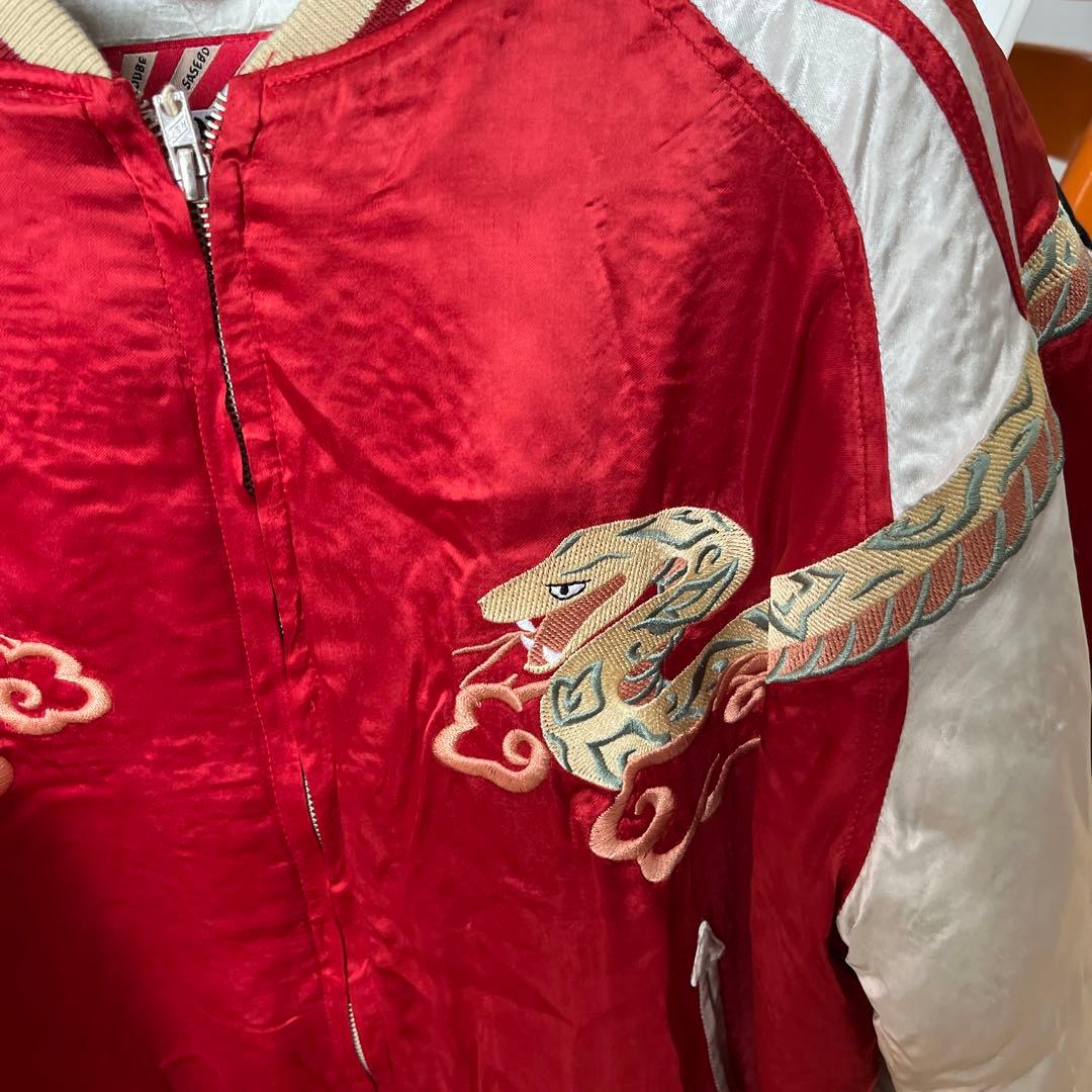 【未使用品】スカジャン 蛇髑髏　レアな赤HOUSTON