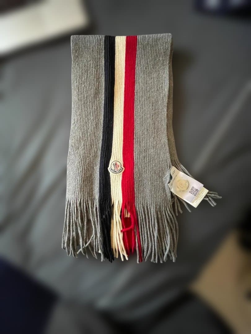 MONCLER モンクレール ウール マフラー トリコロールイタリア製