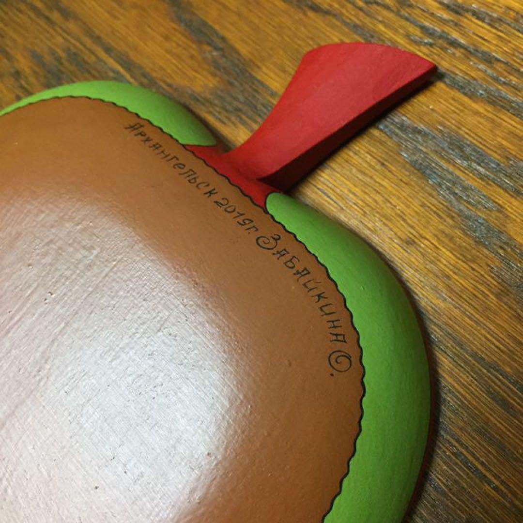 ロシア雑貨☆リンゴ型ミニ飾り皿appleオリガ作マトリョーシカ