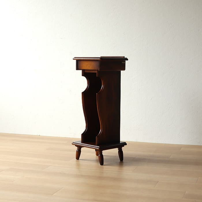 カリモク 電話台 花台 ブナ材 スリム ラック コロニアル