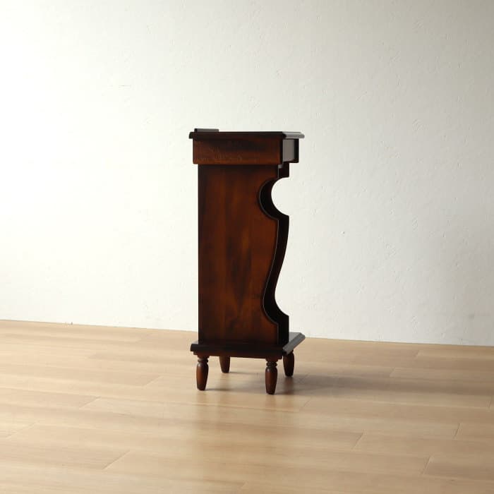 カリモク 電話台 花台 ブナ材 スリム ラック コロニアル