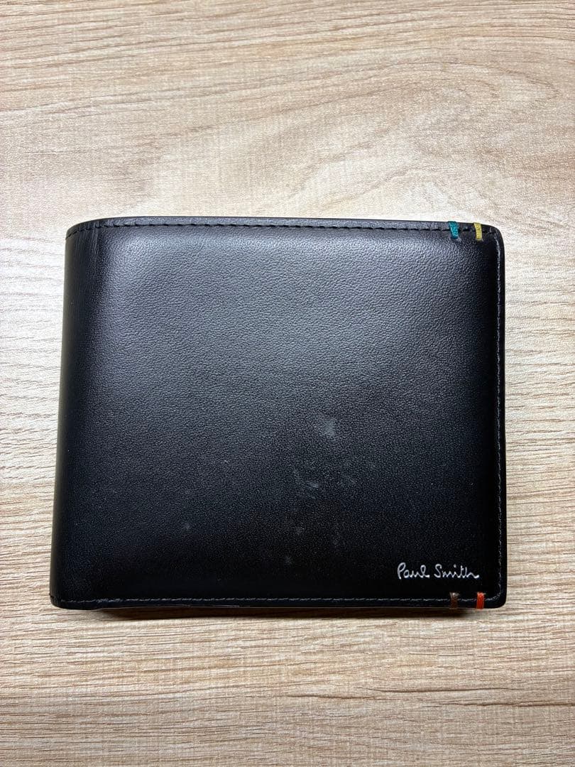 Paul Smith ハイライトステッチ 二つ折り財布 ブラック