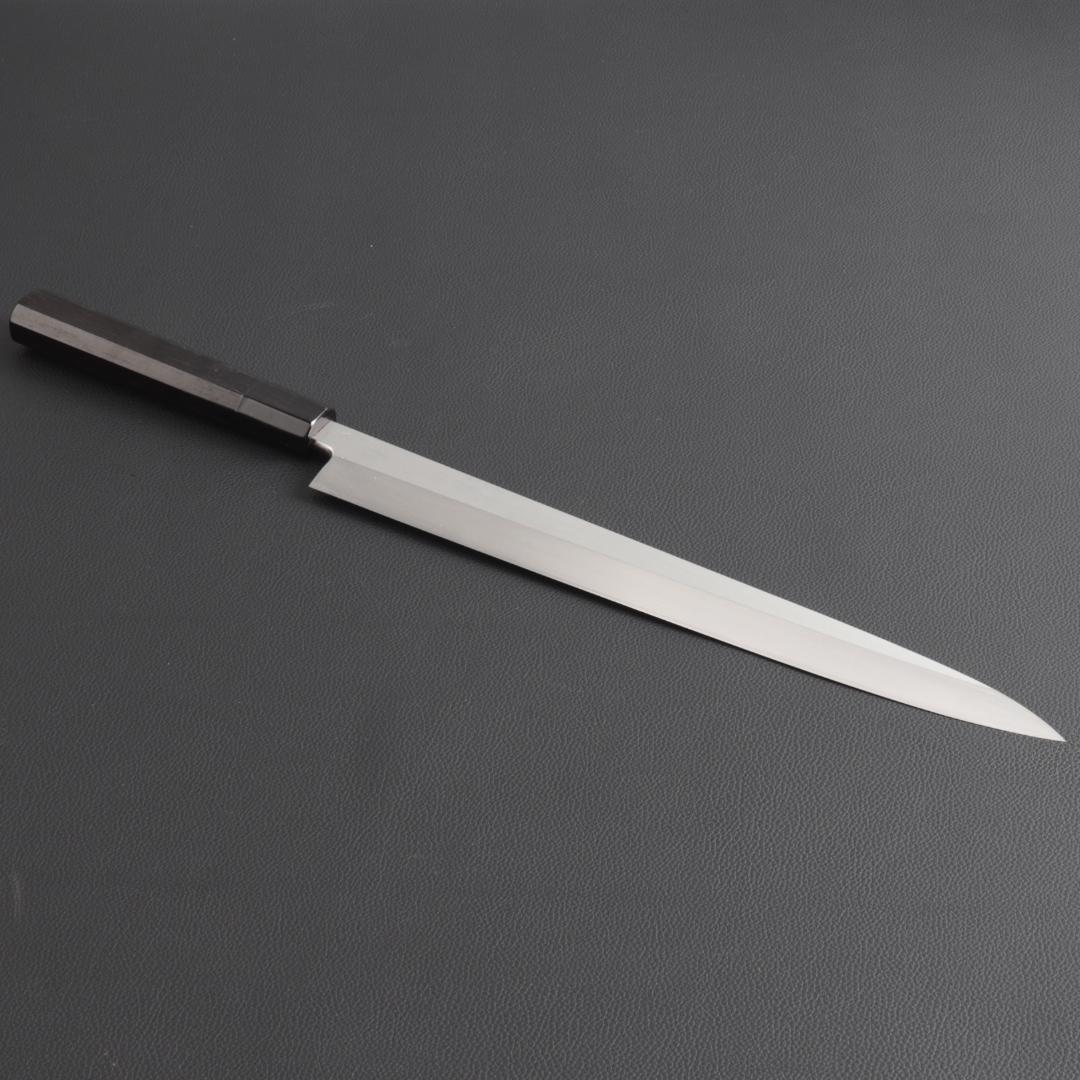 9801 柳刃包丁 尺一 刃は究極の切れ味 刺身包丁 和包丁 黒檀黒水牛角八角柄