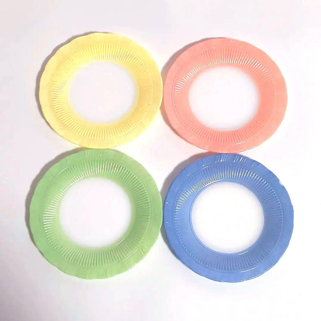 ビンテージ ペタルウェア マクベスエバンス ミルクガラス ケーキプレート 4色