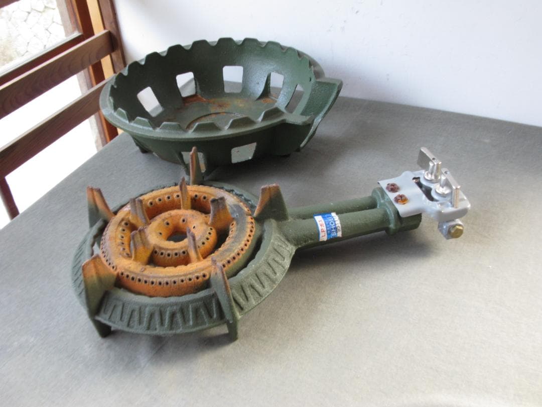 ☆　業務用　LPガス用　ガスコンロ　二重バーナー　昭和レトロ　☆