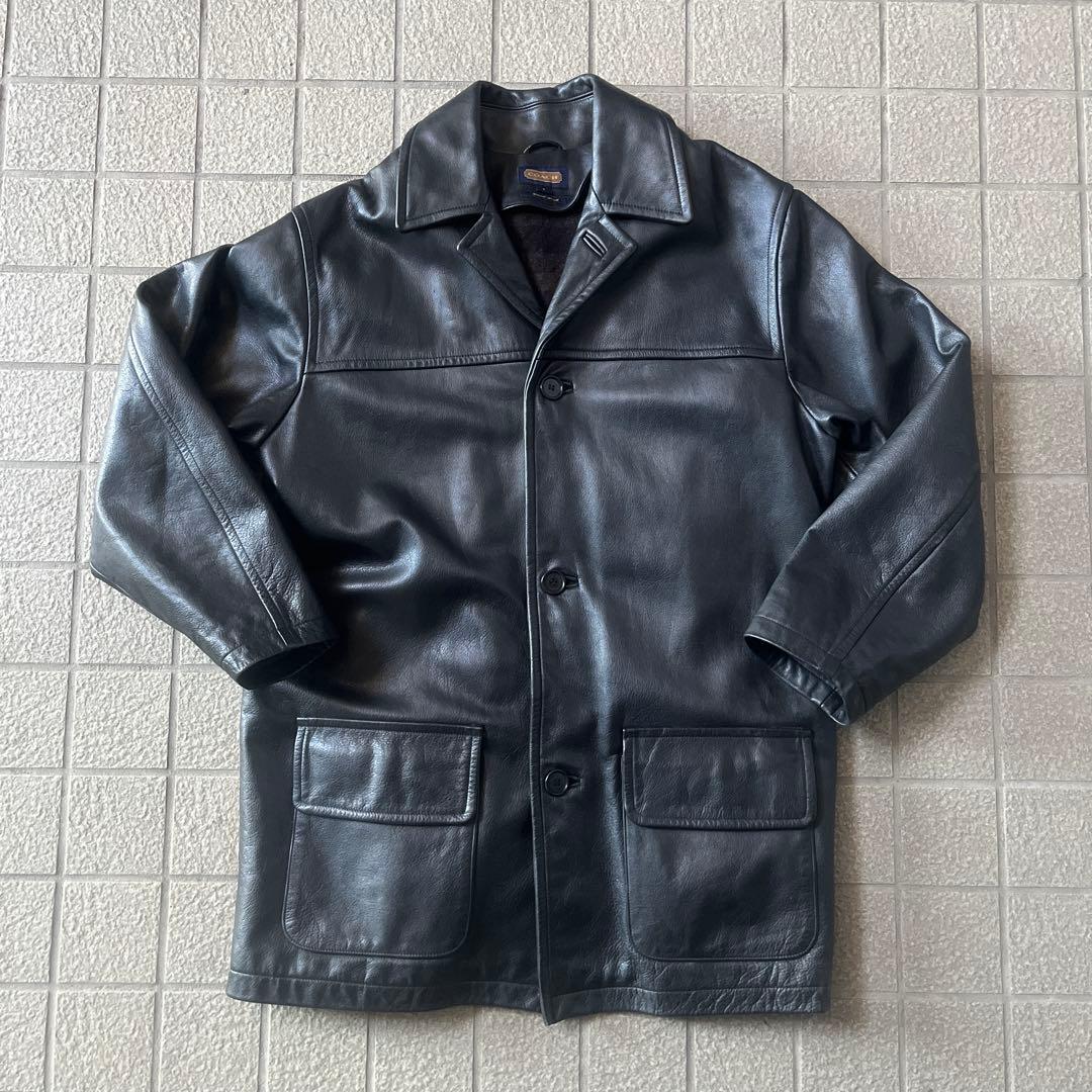 極美品　usa製　90s 00s old coach レザーカーコート