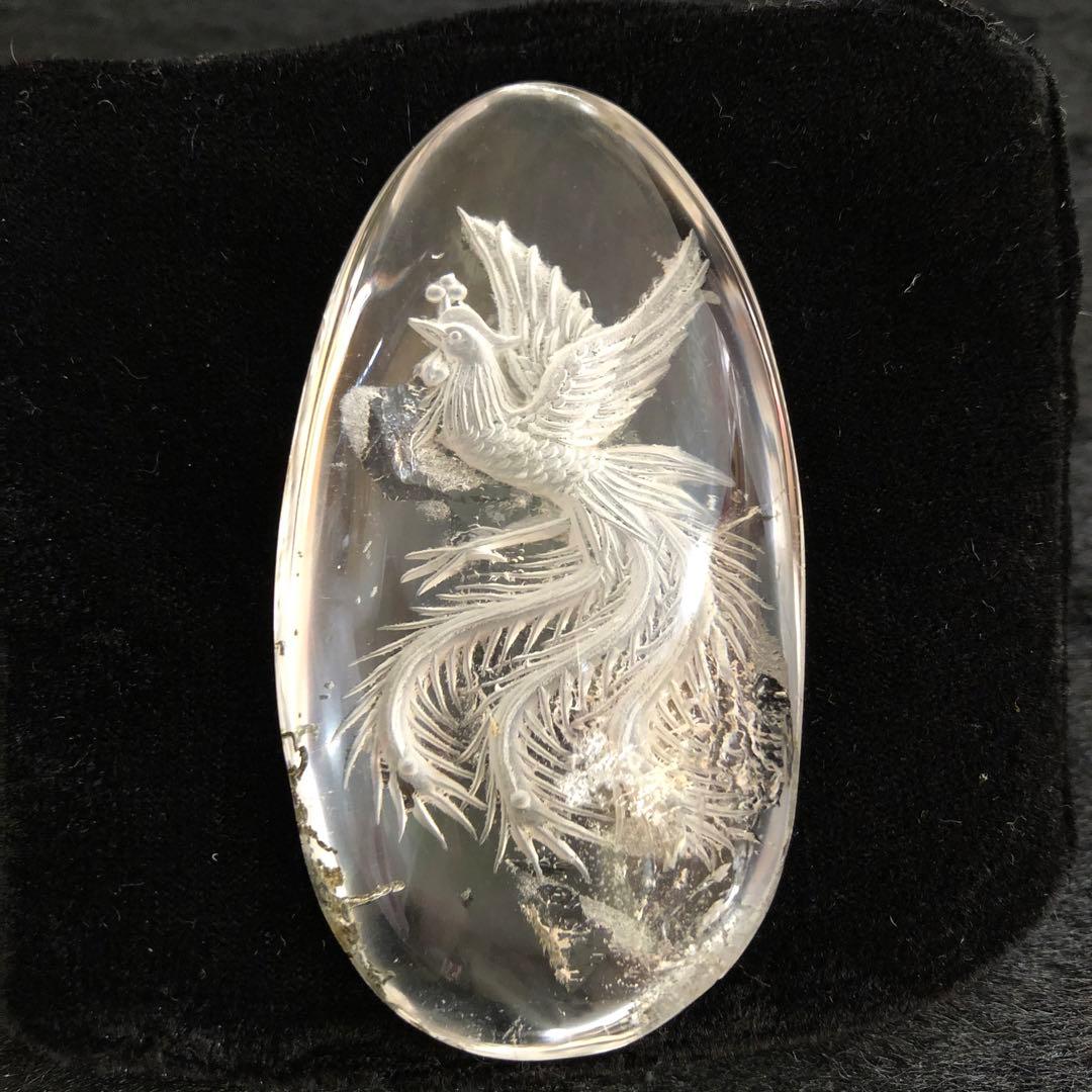 鳳凰　水晶　彫り