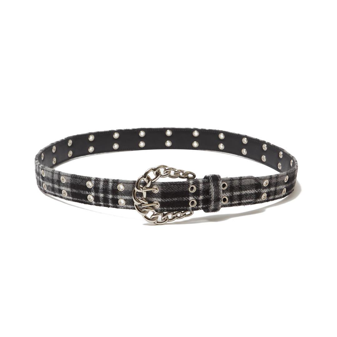 【完売品】afb ベルト belt チェック柄 黒 グレー Lサイズ 円堂守着用