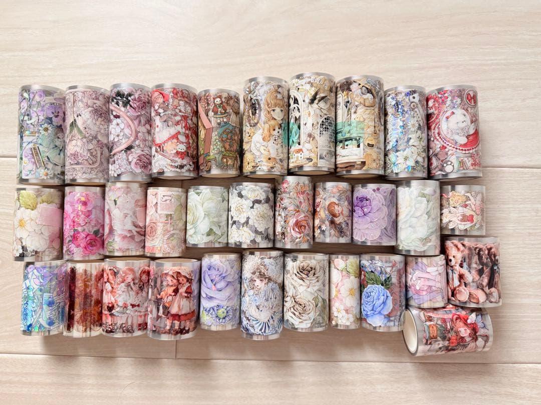 海外マスキングテープ　中古　まとめ売り　人物　装飾　花