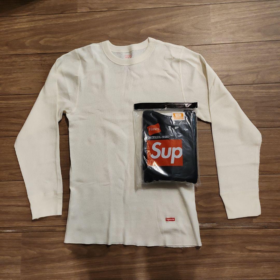 2枚セット Supreme/Hanes サーマルクルー