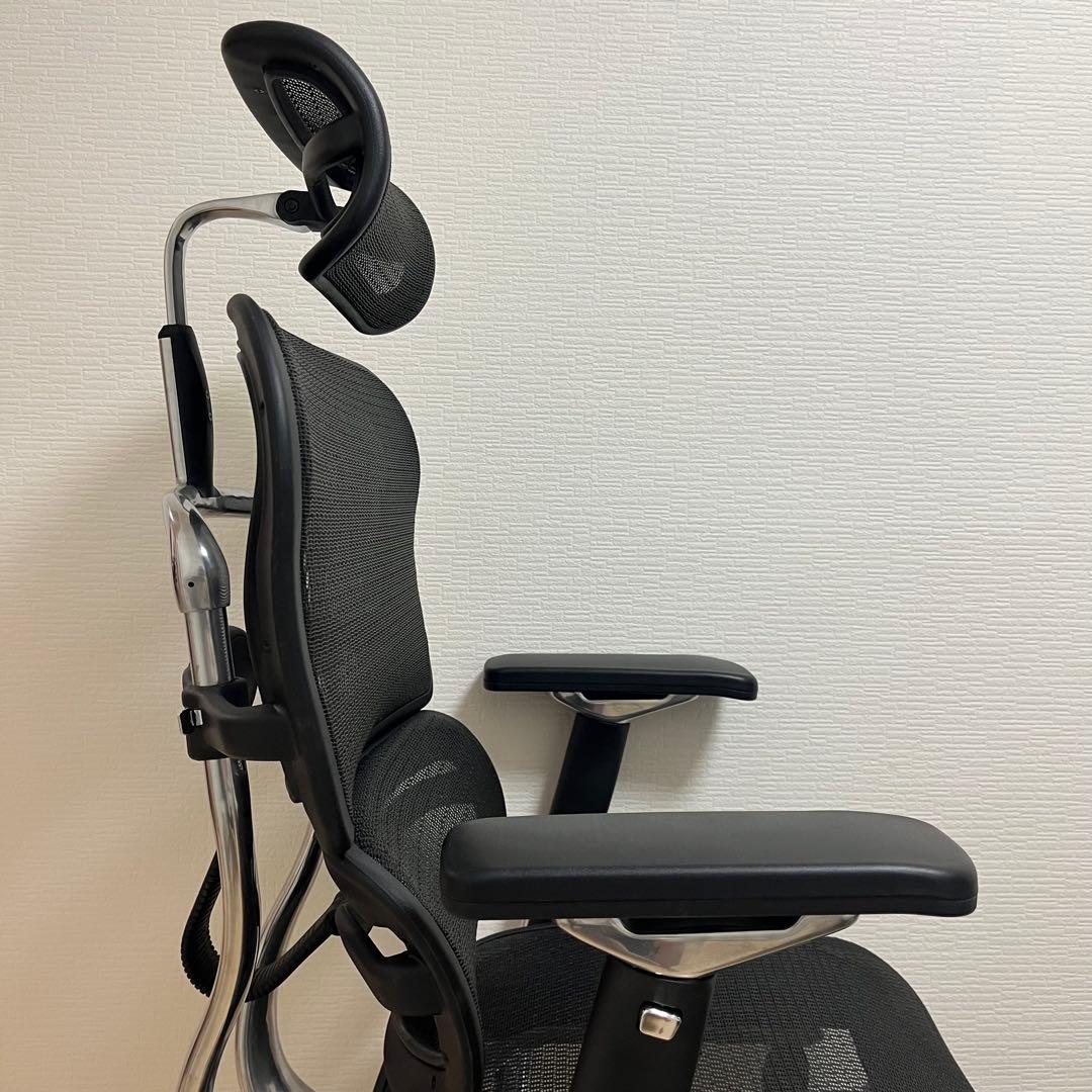 エルゴヒューマン プロ オットマン内蔵型 ヘッドレスト有り　ブラック