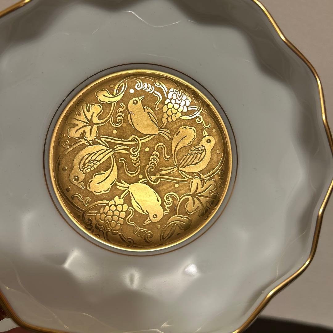 大倉陶園　金彩金蝕鳥　デザートプレート　サラダボウル