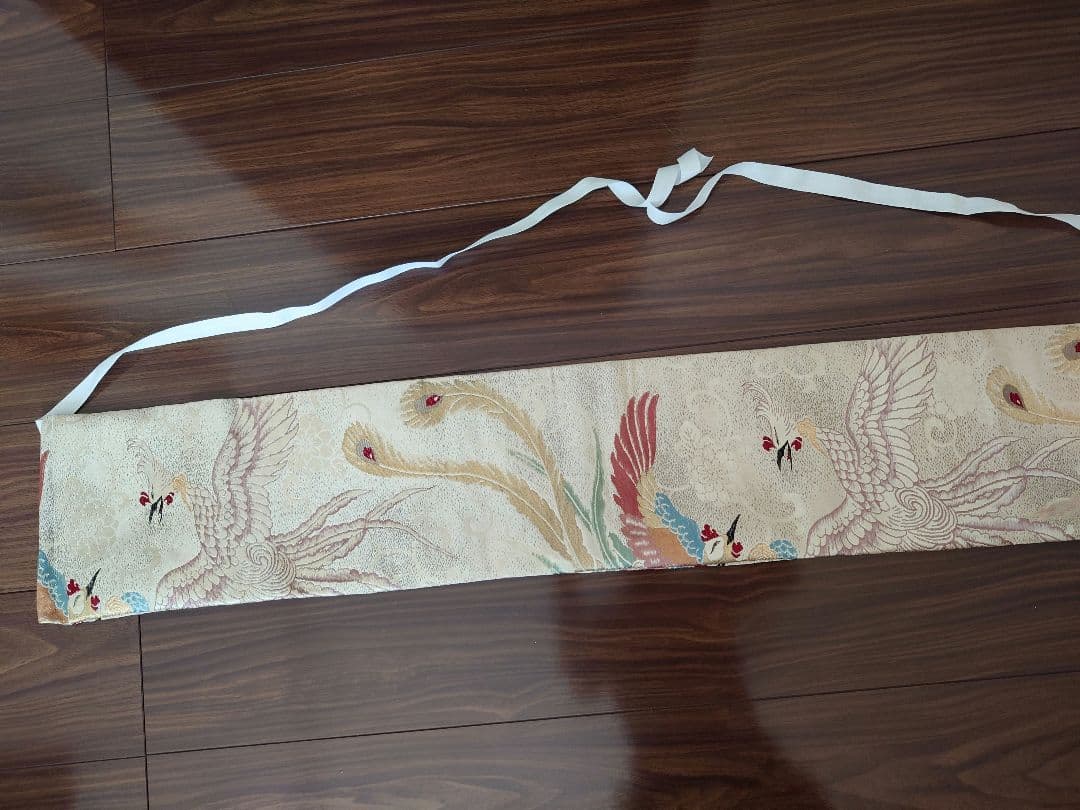 正絹袋帯からの作り帯　アンティーク　七五三ジュニア帯　鶴　だらり帯　一点物