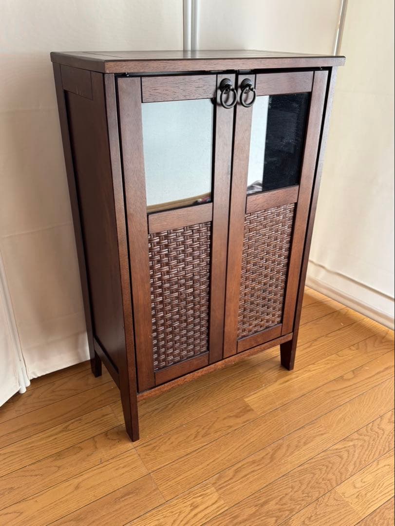 木製キャビネット サイドボード 電話台 花台 小物入れ 収納 ラック 戸棚