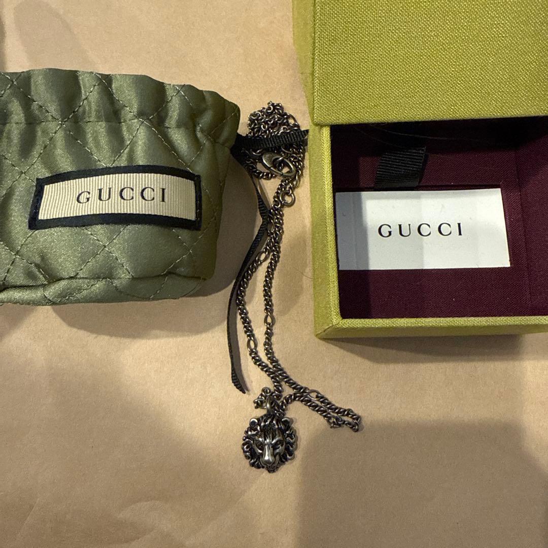 【GUCCI】ライオンヘッド シルバーネックレス