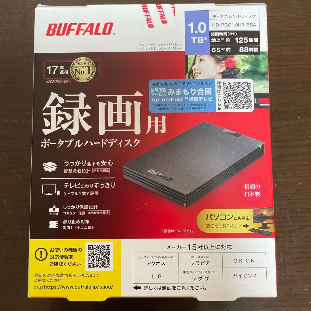 外付けハードディスク・ドライブ BUFFALO 1.0TB HD-PCG1.0U3-BBA