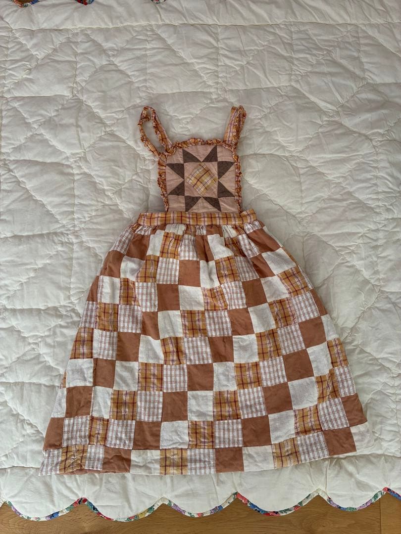 apolina パッチワーク チェック柄 ワンピース