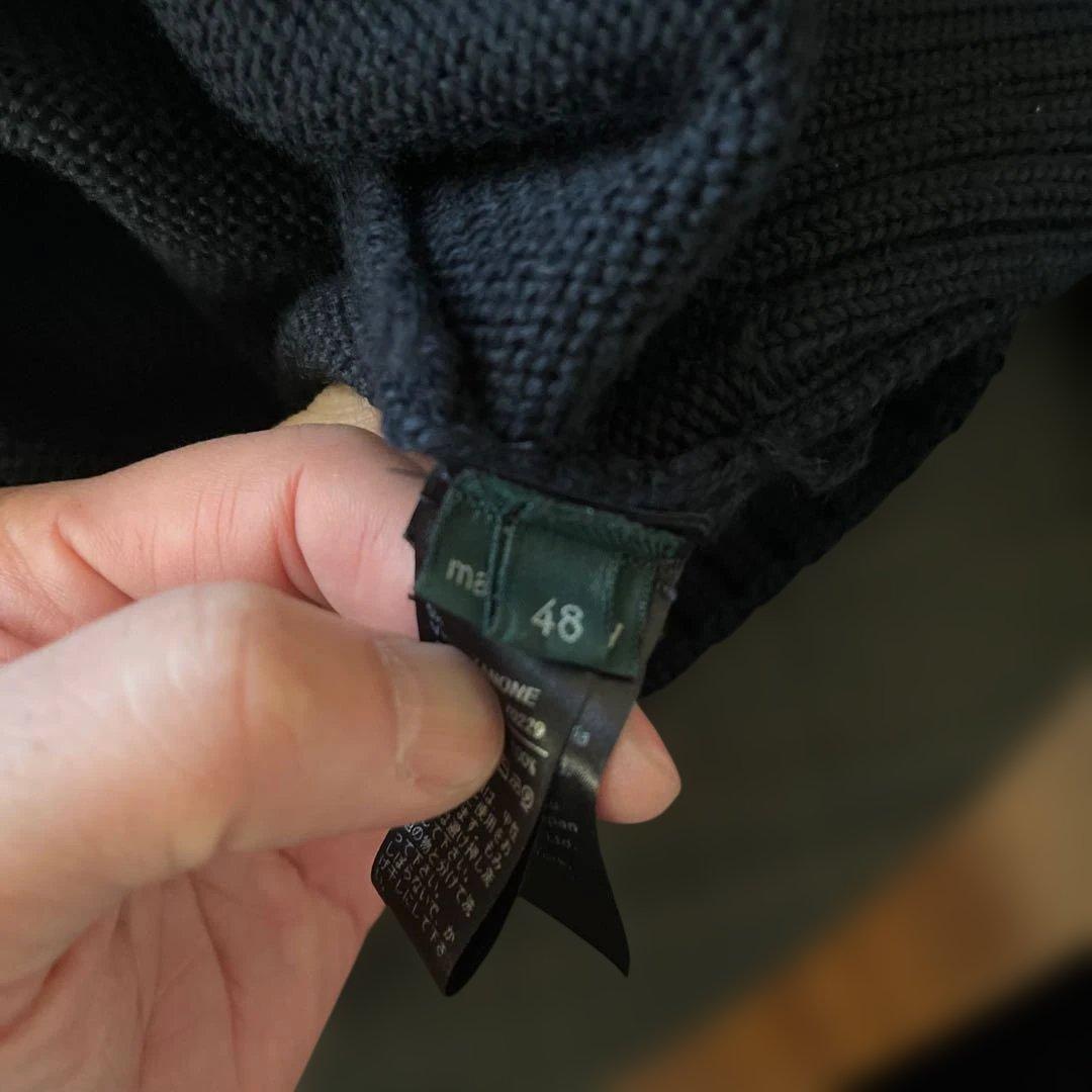 ザノーネ　スタンドカラー　ダークネイビー　カーディガン