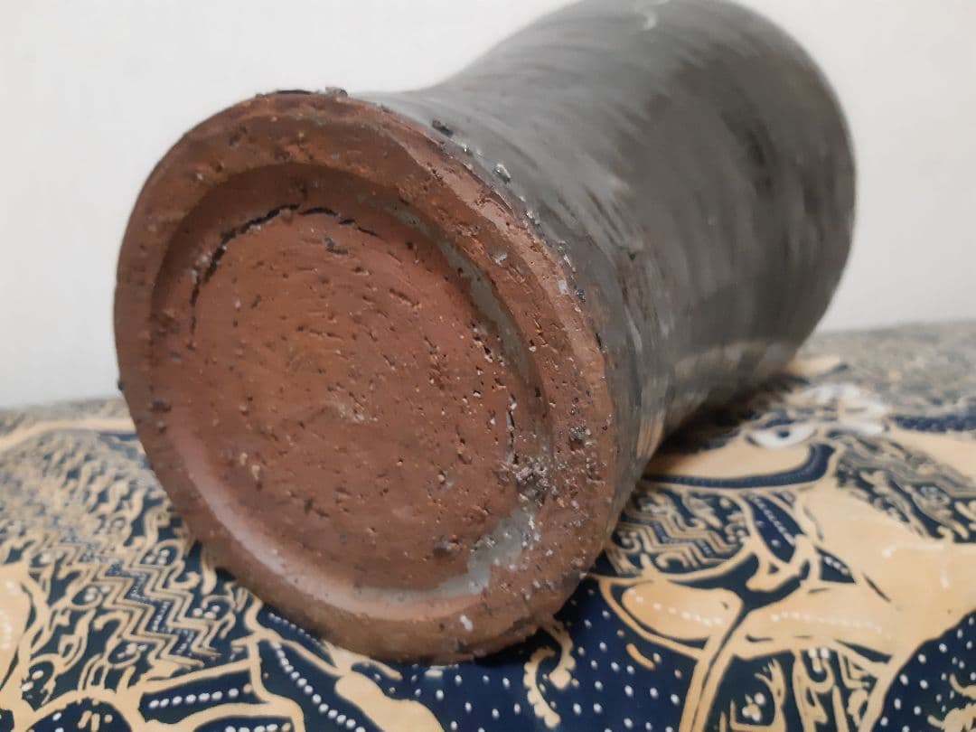 梅瓶 黒高麗 人参葉文 陶器 壺 朝鮮