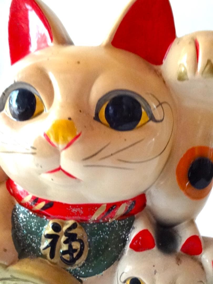 アンティーク　招き猫　招福　縁起物　置物　開運　金運　人形　ヴィンテージ　レトロ