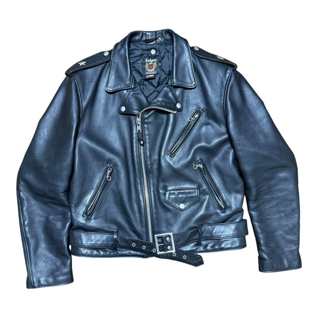 【Schott】613US ワンスター 42 美品 ダブルライダース ショット