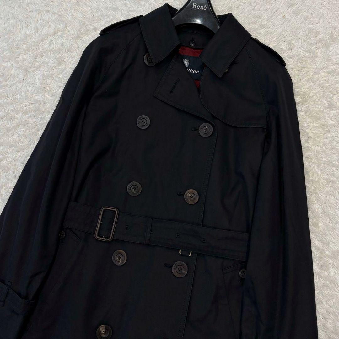 アクアスキュータム トレンチコート ライナー ブラック 2XL コットン ロング