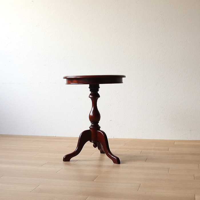 ヴィンテージ サイドテーブル 丸 レトロ 古家具 マホガニー カフェ 喫茶