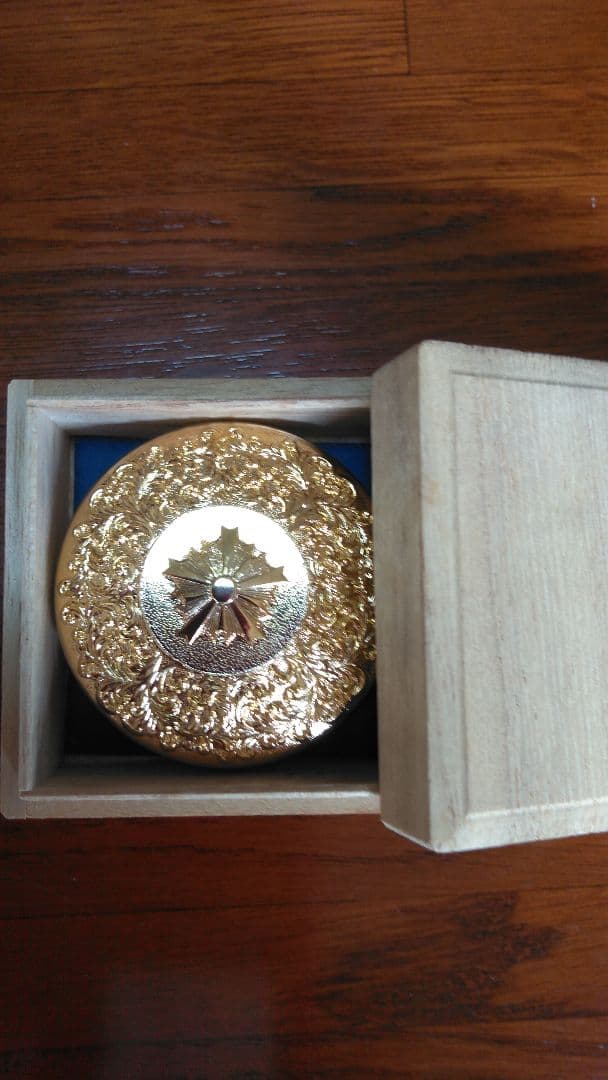 警察紋章入り朱肉(木箱付き) 24K