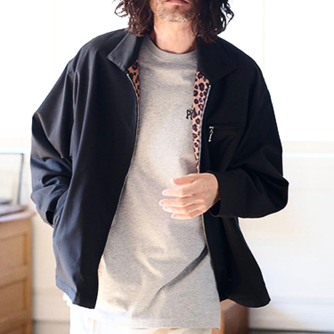 美品 CAMBIO カンビオ 黒 裏レオパード柄 スイングトップジャケット M