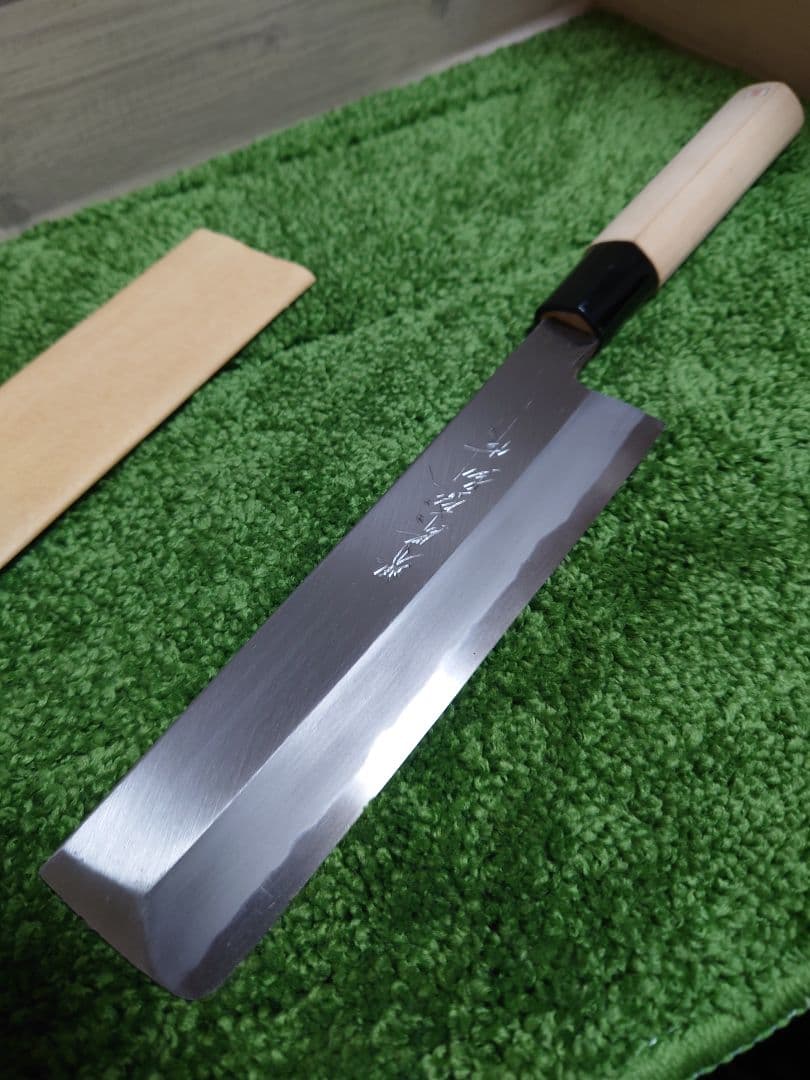 堺保盛 本鍛錬 江戸薄刃包丁 左利き 165mm 薄刃包丁 東型 炭素鋼 未使用