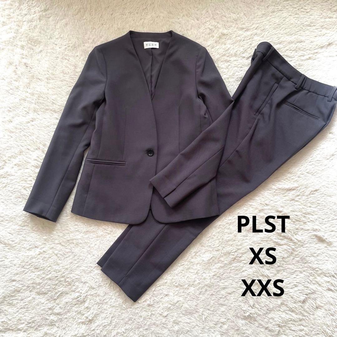 PLST プレミアムオックスカラーレスジャケット&パンツ スーツ 小さめサイズ
