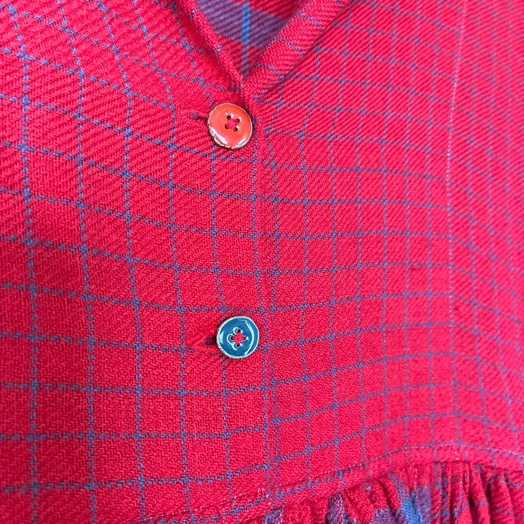 INJIRI ウールチェック　ワンピース S