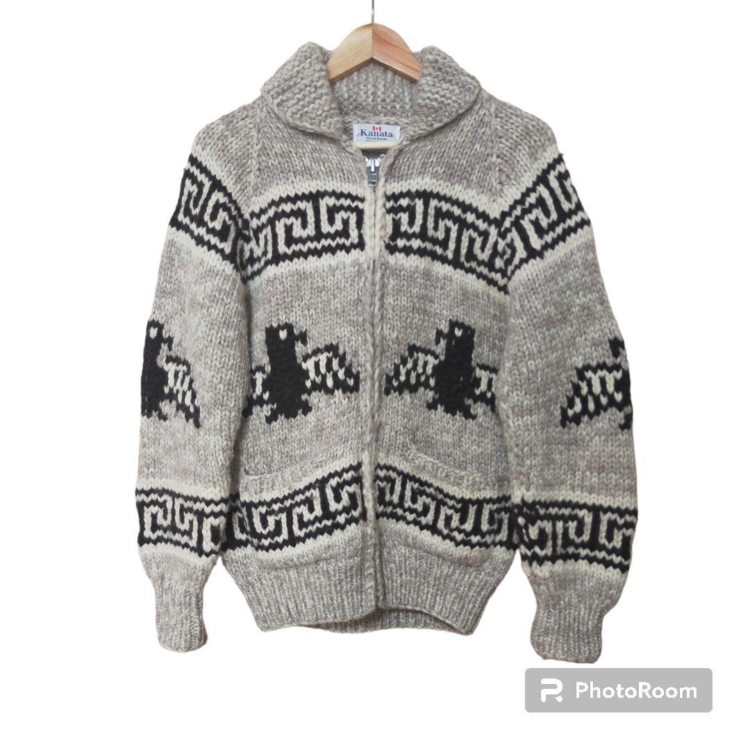 kanata カナタ カウチン ニット セーター ノルディック 鳥モチーフ