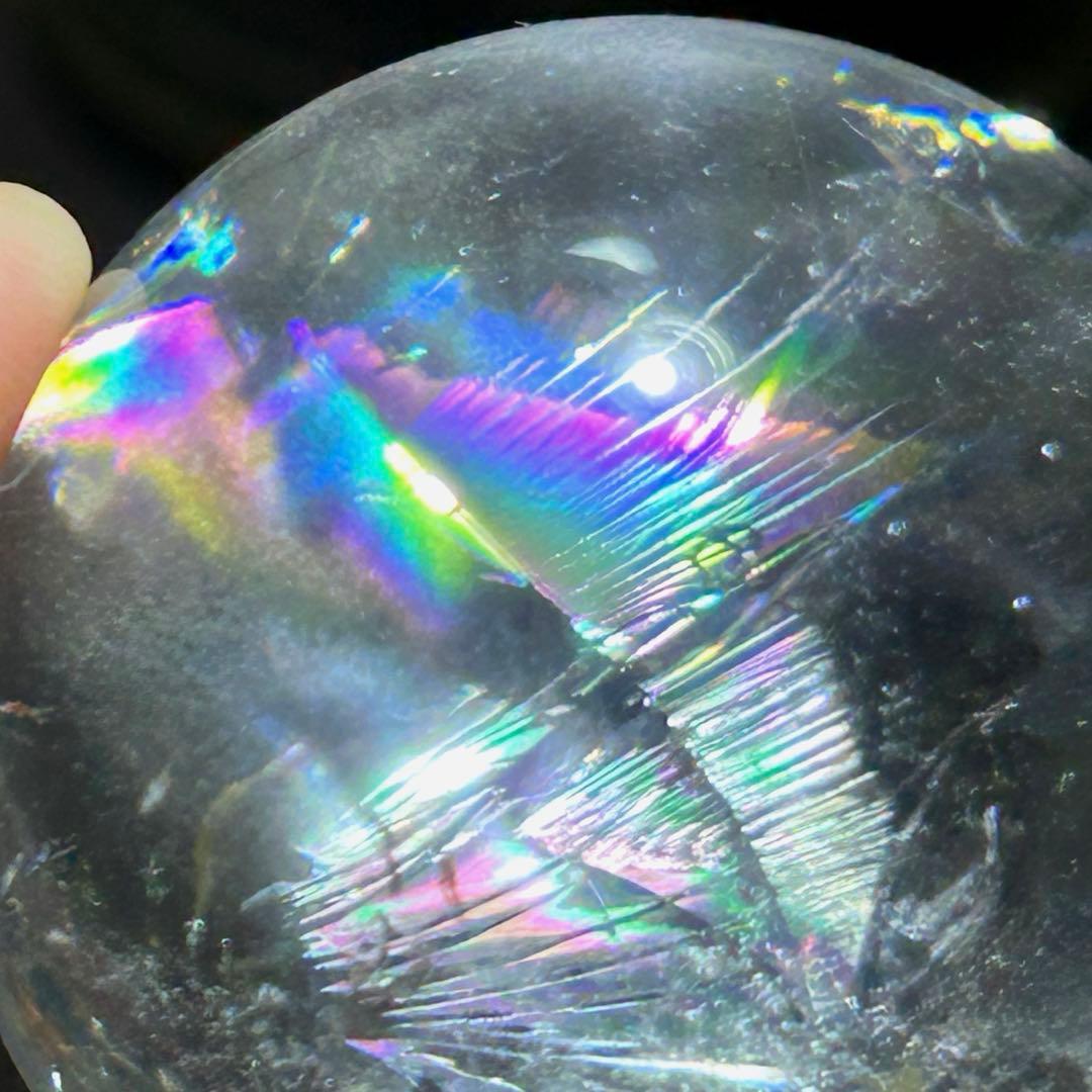 ☆高級品質！レインボー　スーパーファントム 水晶　丸玉　原石　乙巳弁財宝珠⑥！