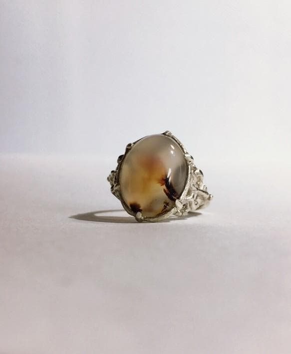 アゲート　リング　silver シルバー