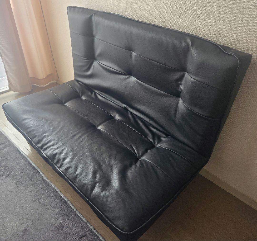 ニトリ　NITORI　リクライニングソファ (リミット BK)　ブラック