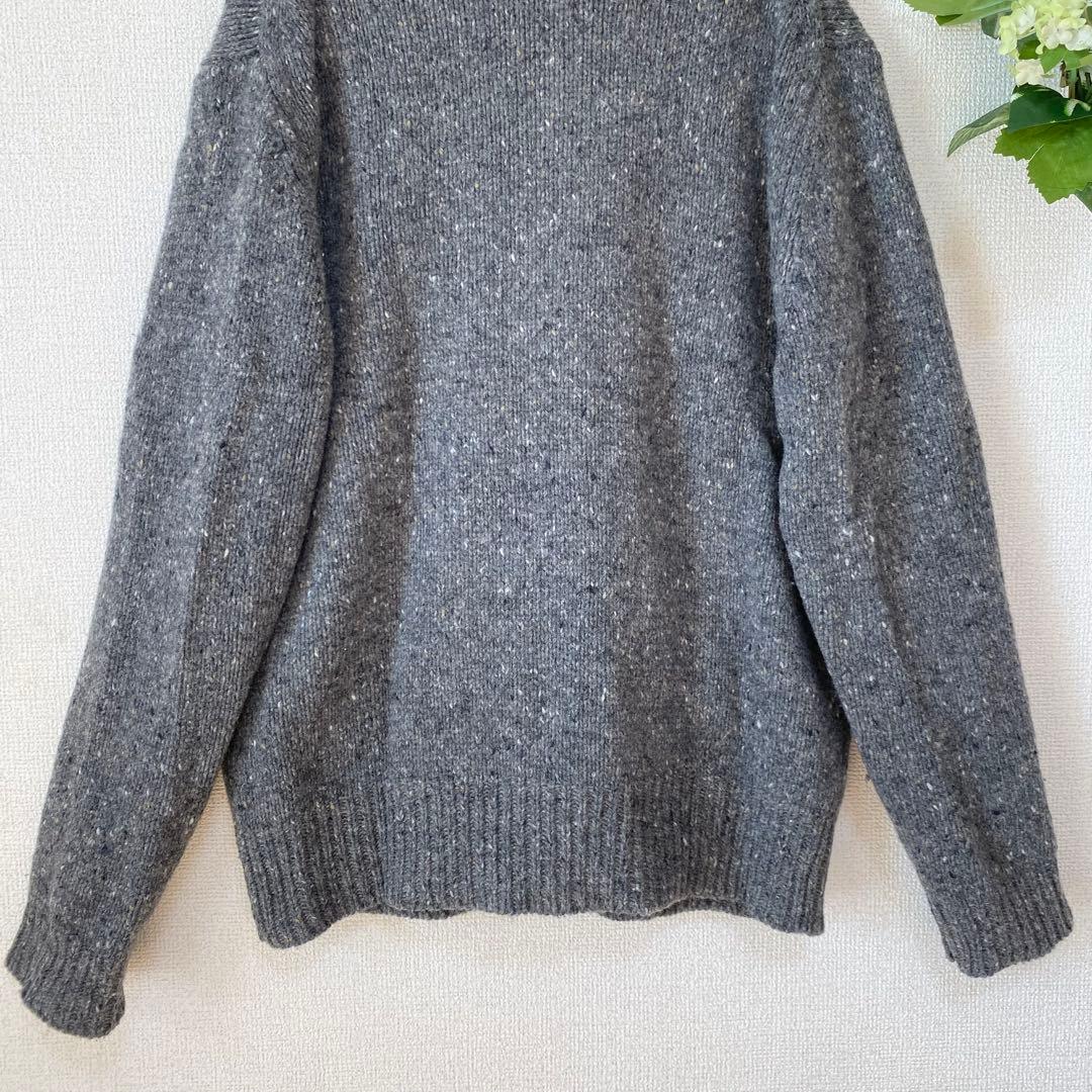 MHL.マーガレットハウエル ネップニット カーディガン スタンドカラー 麻混M