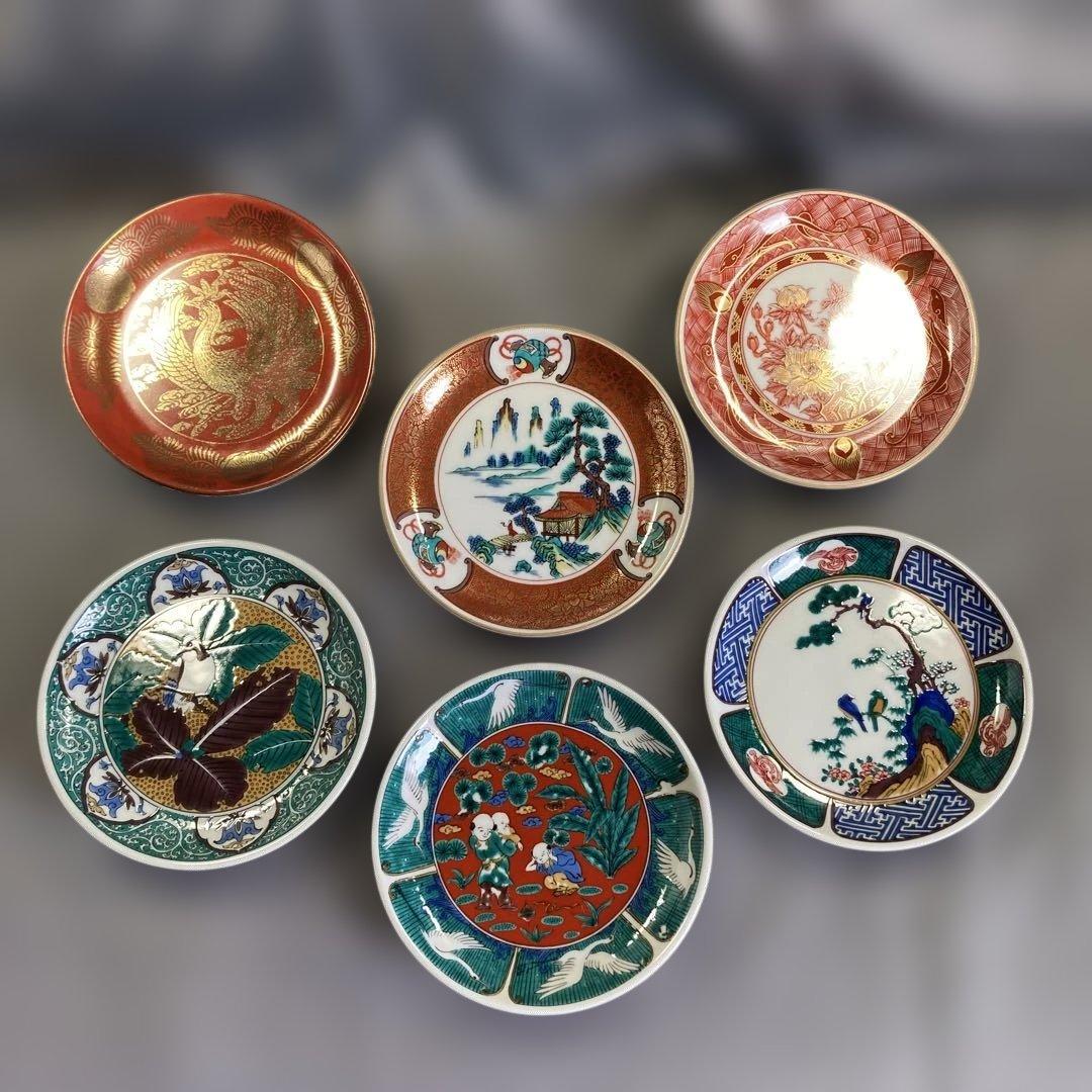 九谷　歴代画　皿揃　永楽　庄三　飯田屋　吉田屋　木米　古九谷　中皿　銘々皿