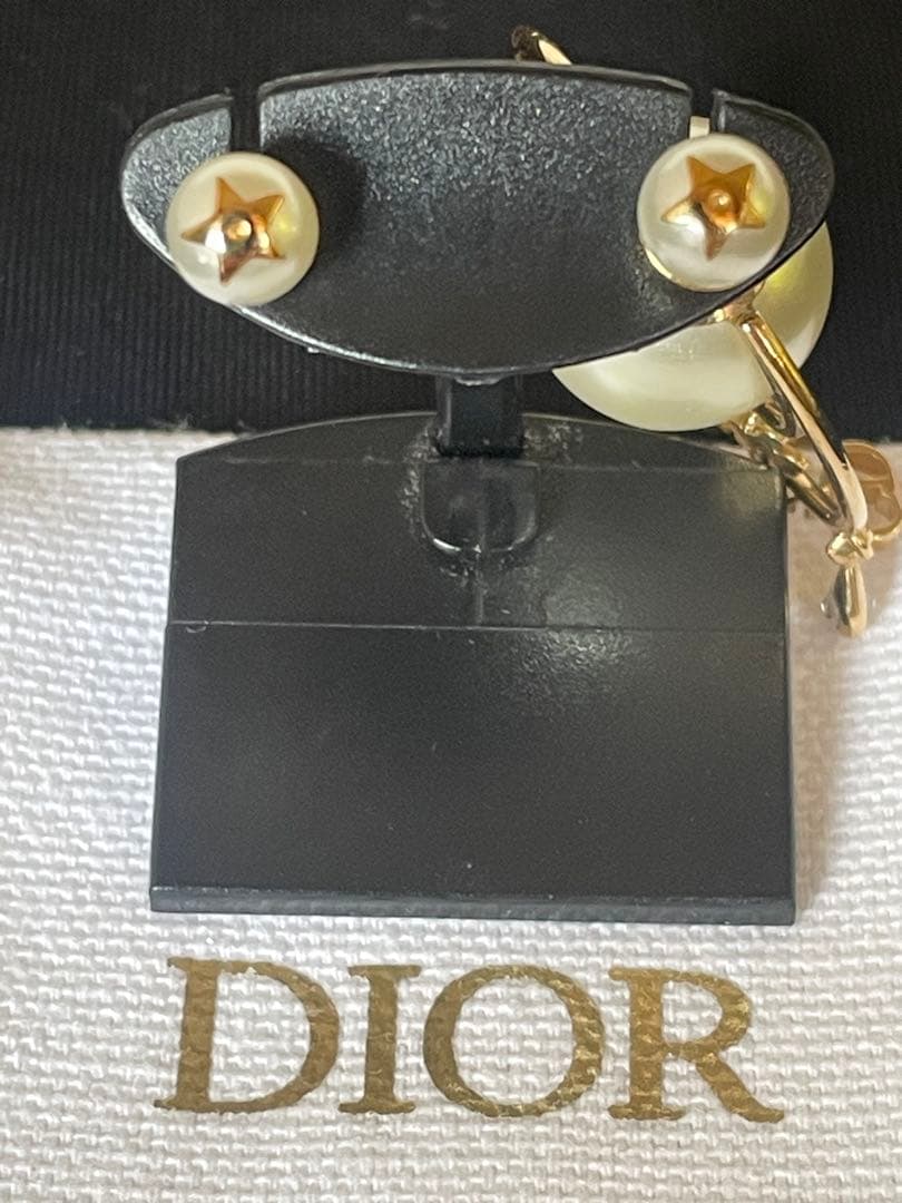 クリスチャンディオール Dior パール ゴールド フープピアス