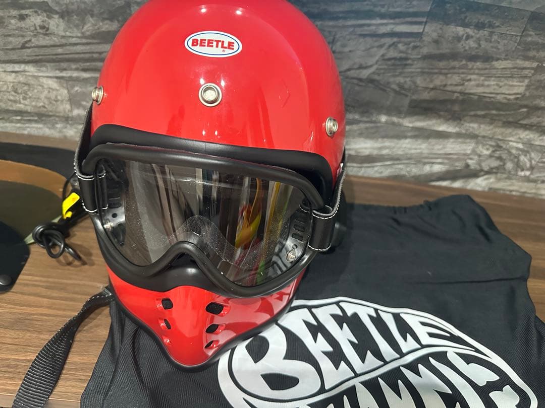 BEETLE フルフェイスヘルメット レッド　インカム付き
