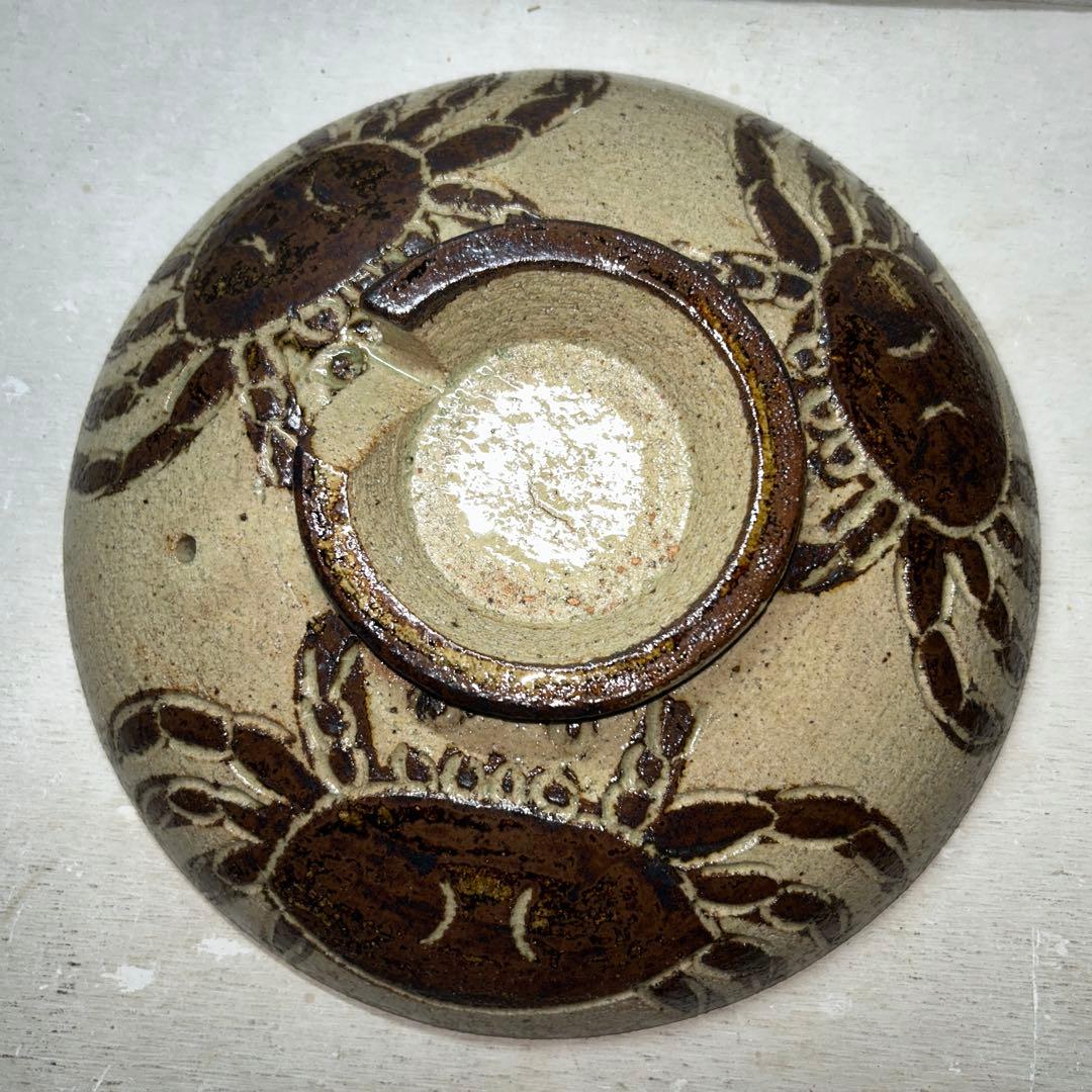 【かにのデザインがかわいい・かに鍋にピッタリ】蓋・大皿付萬古焼 蟹柄和風土鍋